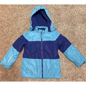 Lily & Dan Arctic Crew‎ Ski Jacket Kids Small Blue Colorblock Hooded Insulated